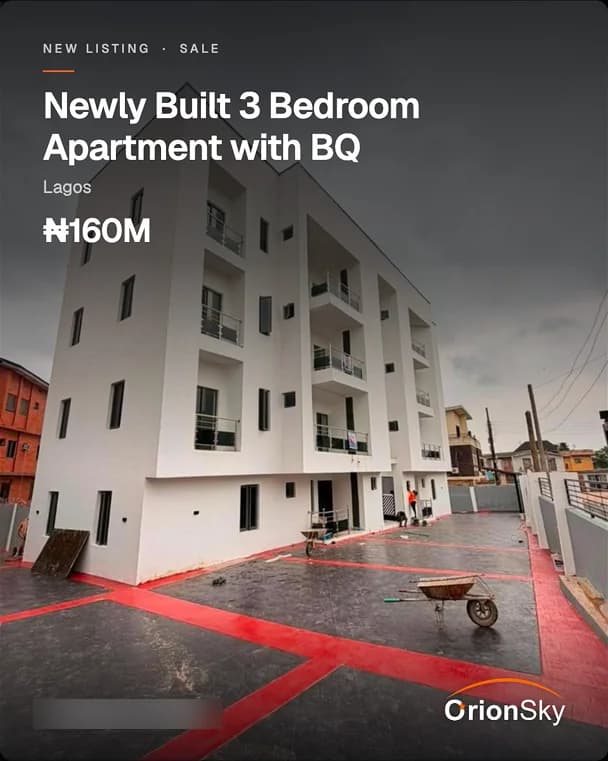A generated Poster cover: the listing title, area and price over the first photo, with the agency logo